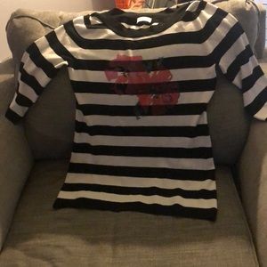 Soft Surroundings striped flower sweater